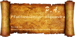 Pfaffenbüchler Alexandra névjegykártya